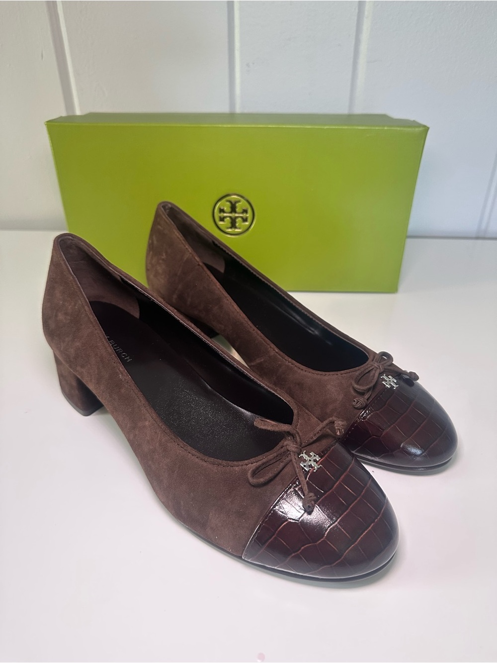 Tory Burch Suede Cap Toe Pump